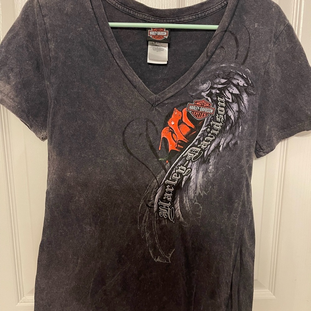 Harley-Davidson Black and Orange Emblem Tee